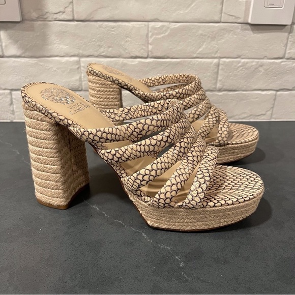 NWT Vince Camuto sz 11 Patrest jute platform heeled sandals - Picture 3 of 13